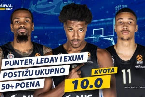 Partizan u Barseloni - AdmiralBet nudi, 50+ poena ove trojice vode do pobede!